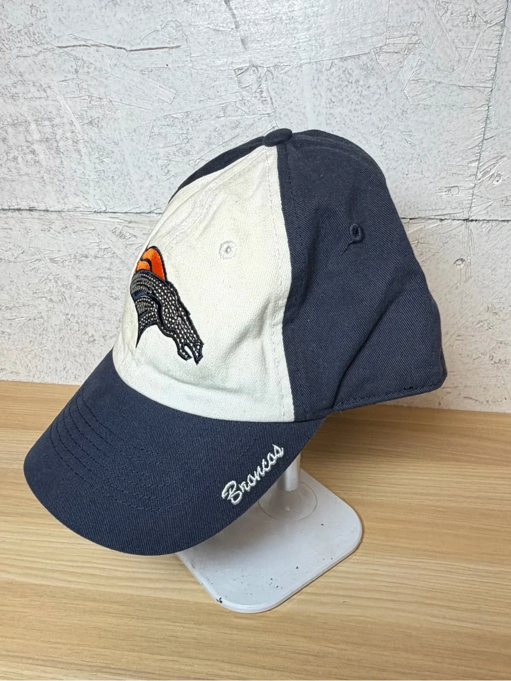 NFL Denver Broncos Two-Tone Embroidered Cap in Navy, White & Orange Sequins